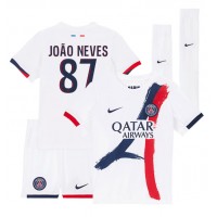 Camisa de time de futebol Paris Saint-Germain Joao Neves #87 Replicas 2º Equipamento Infantil 2024-25 Manga Curta (+ Calças curtas)